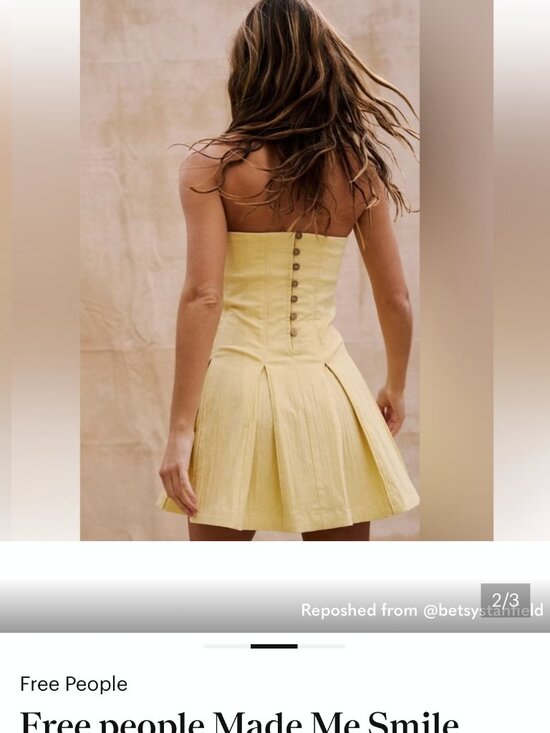 free people Dresses & Skirts - FREE PEOPLE MADE ME SMILE BUTTON BACK MINI DRESS M
